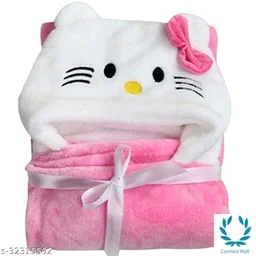 Premium Hooded Microfiber Baby Wrapper for all season Towel IN PINK And BLUE - 0-6 Months New Born Baby